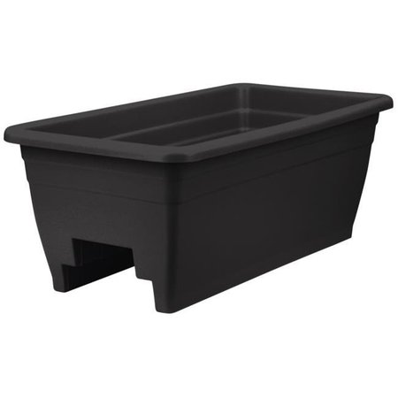 AKRO-MILS Akro Mils SPX24DB0G18 24 in. Deck Rail Planter - Black SPX24DB0G18